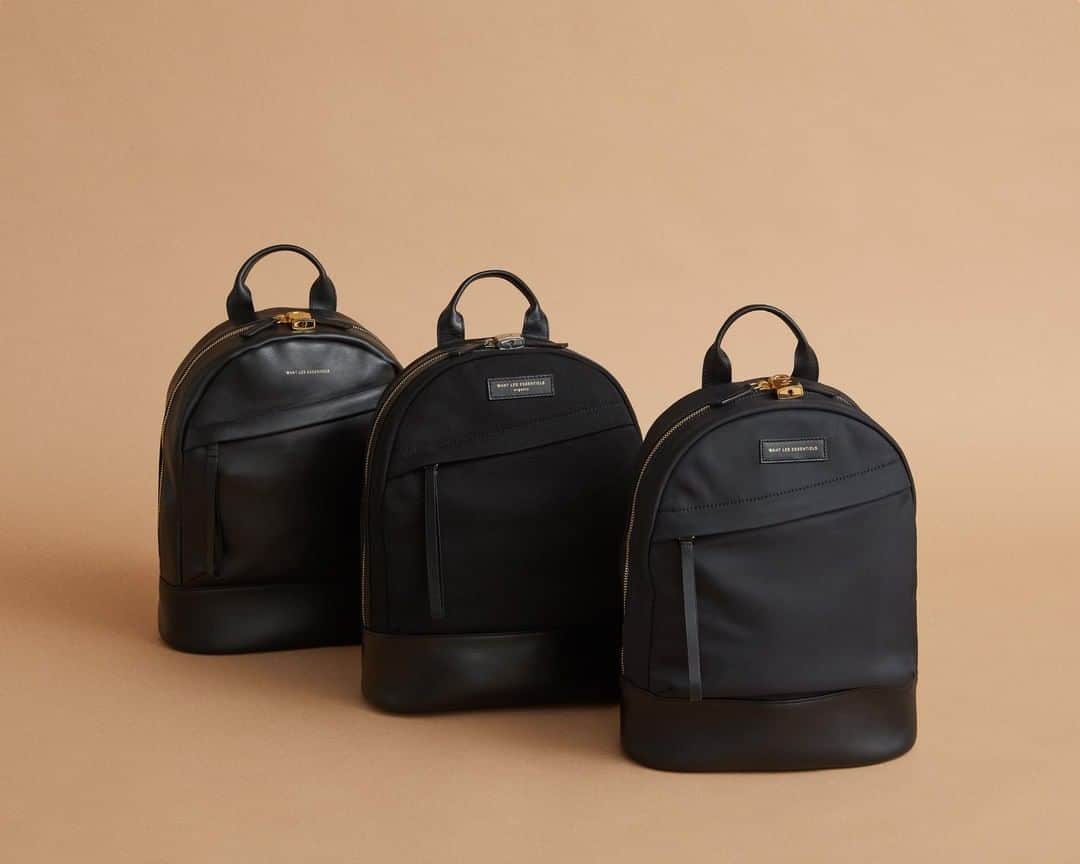 ウォントのインスタグラム：「Our iconic Kastrup backpack in classic nylon, organic cotton & leather. Which one is your favorite? — #wantlesessentiels #fashion #organic #bag」