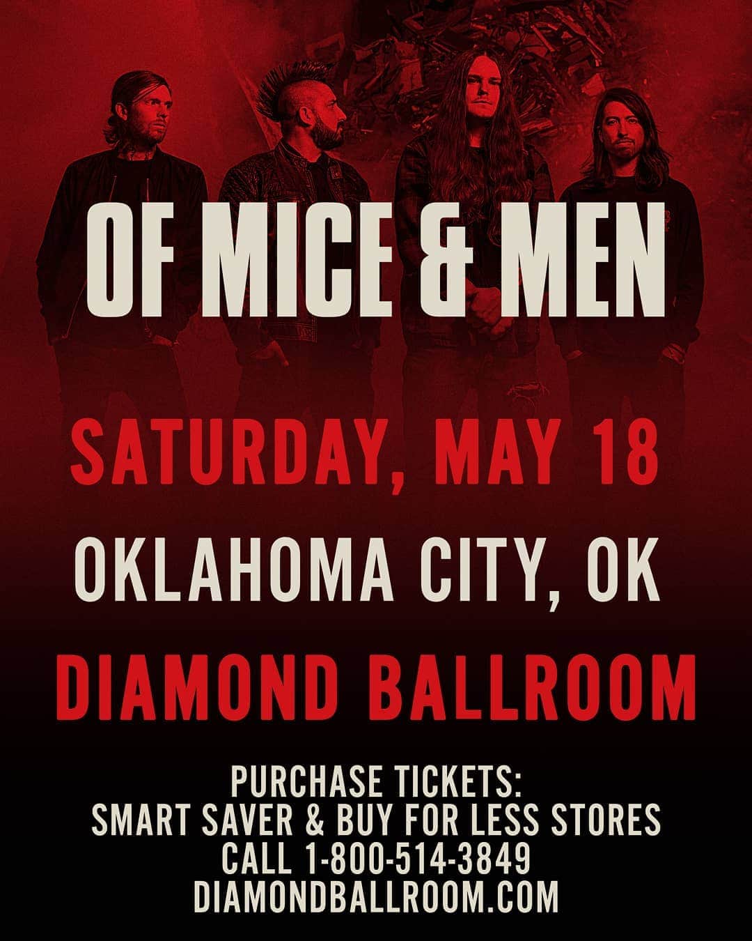 Of Mice & Menさんのインスタグラム写真 - (Of Mice & MenInstagram)「Raging tonight with @themevils @deadamerican and @gideonal at the Diamond Ballroom in OKC!  Tickets available at OfMiceTickets.com」5月19日 1時24分 - omandm