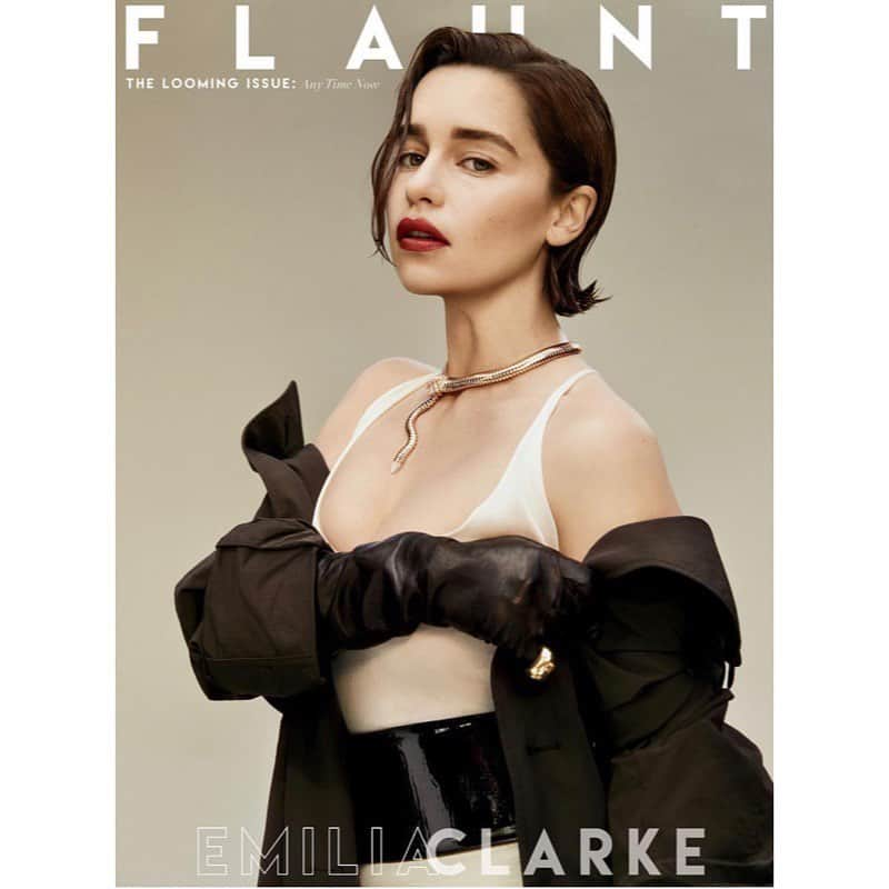 ペトラ・フラナリーさんのインスタグラム写真 - (ペトラ・フラナリーInstagram)「🖤🖤🖤 @emilia_clarke @flauntmagazine 📷: @oliviamalone  make up: @jilliandempsey  hair: @andylecompte」5月19日 1時28分 - petraflannery