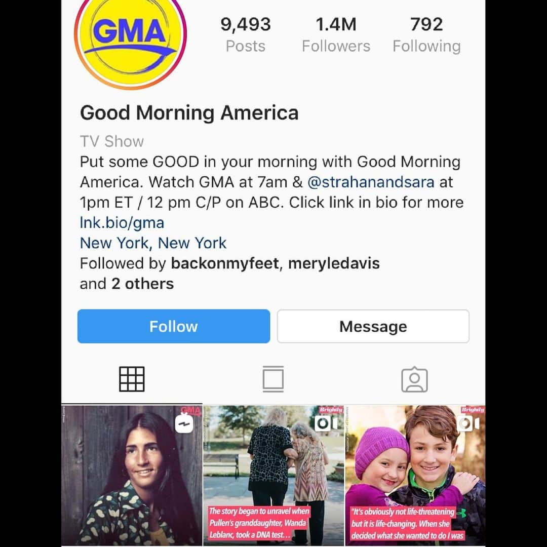 ボビー・ブラウンのインスタグラム：「Up on the gram. So cool. Thanks @goodmorningamerica xxx Loved telling the story Loved your amazing team 🙏👏」