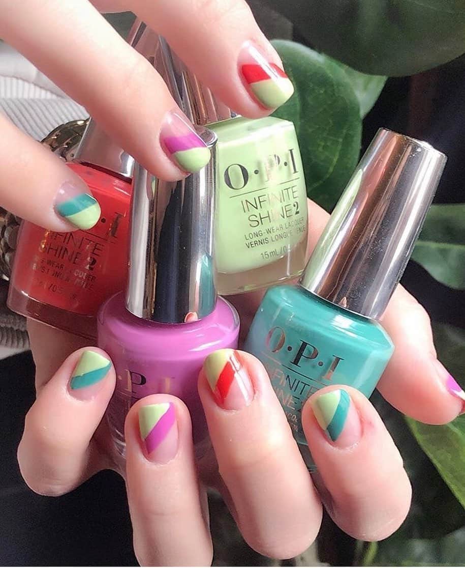 OPIさんのインスタグラム写真 - (OPIInstagram)「Why choose one color when you can choose 4?! recreate this gorgeous negative space #naildesign using the #OPITokyo collection by  @fridaselkirk ✨ #ColorIsTheAnswer #OPIObsessed #TempuratureIsRising #HowDoesYourZenGrdenGrow #suzisanclimbsfujisan #hurryjukugetthiscolor #nailart #tokyo #saturday #salon #nailpolish」5月19日 5時07分 - opi
