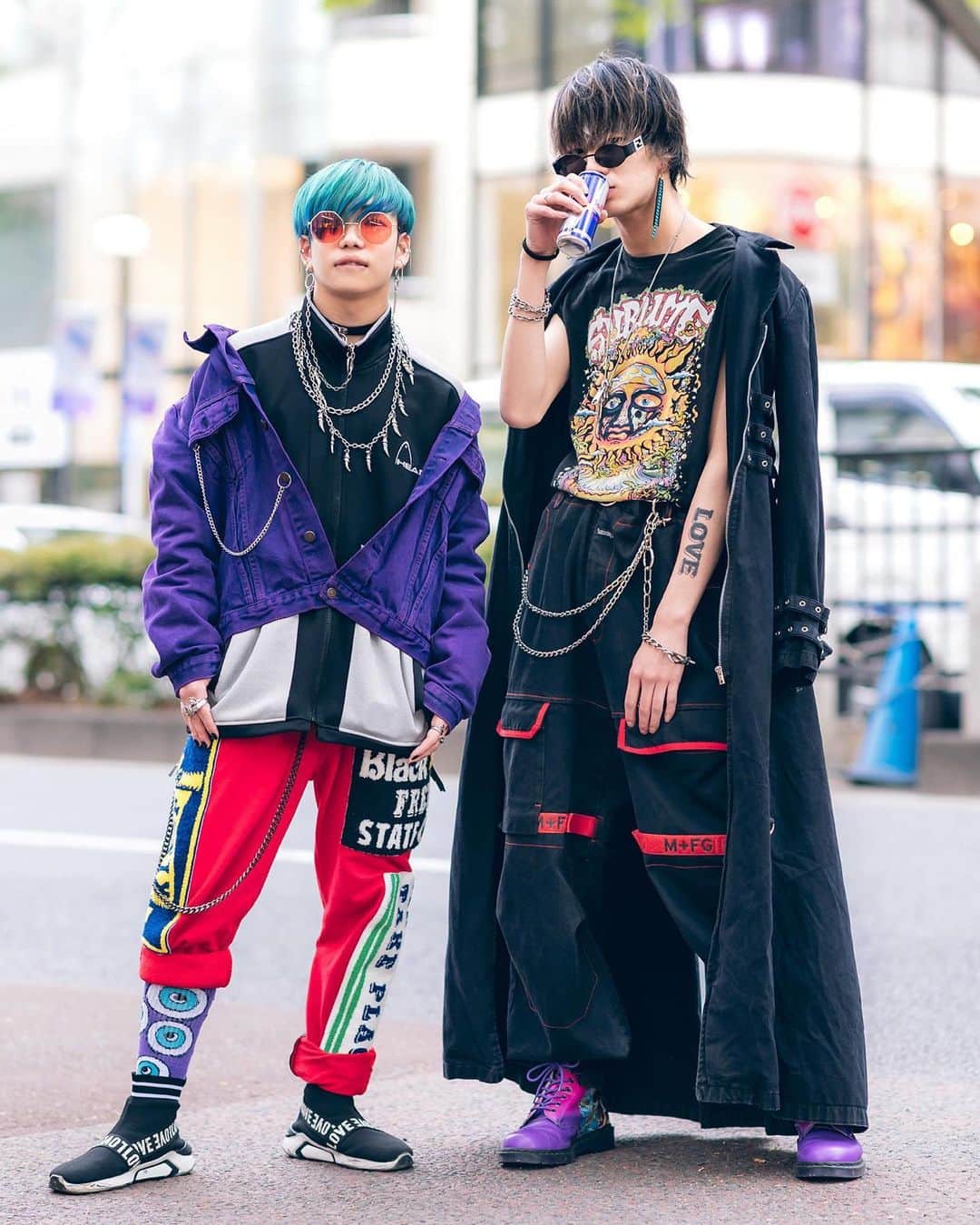 Harajuku Japanさんのインスタグラム写真 - (Harajuku JapanInstagram)「Shiryu (@shiryupondan) and Ken (@ken.ahr) - both 18 years old - on the street in Harajuku wearing fashion by Broke City Gold (the denim x kimono jacket), Tripp NYC, Marithe + Francois Girbaud, New Order x Dr. Martens, Fendi, Cote Mer, and Sublime.」5月19日 5時10分 - tokyofashion