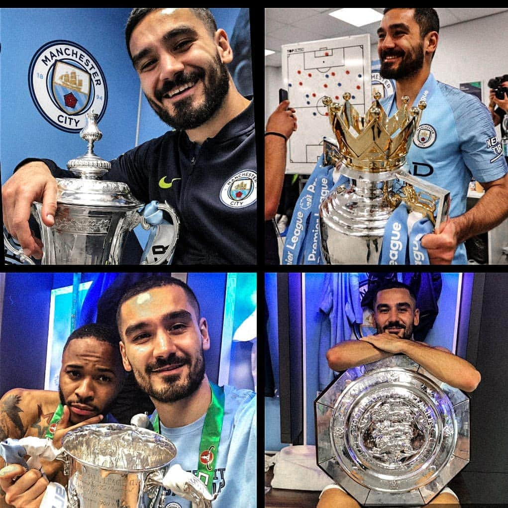 イルカイ・ギュンドアンさんのインスタグラム写真 - (イルカイ・ギュンドアンInstagram)「Not my worst season... 🤪🎱 #FACup 🏆 #EPLchampions 🏆 #LeagueCup 🏆 #CommunityShield 🏆」5月19日 5時19分 - ilkayguendogan