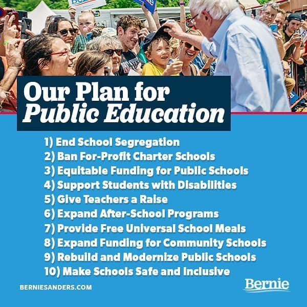 バーニー・サンダースさんのインスタグラム写真 - (バーニー・サンダースInstagram)「Our kids and our students are too important to cut back on education, especially when those cuts reduce educational opportunities for underserved students, students of color, low income students, LGBTQ students and students with disabilities. That's why I'm calling for a transformative investment in our children, our teachers and our schools.」5月19日 7時35分 - berniesanders