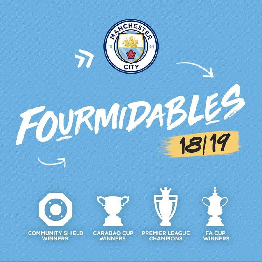 マンチェスター・シティFCさんのインスタグラム写真 - (マンチェスター・シティFCInstagram)「FOURMIDABLE. #mancity」5月19日 7時31分 - mancity