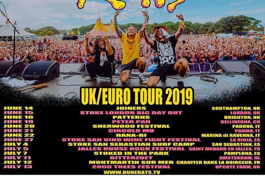 Dune Ratsさんのインスタグラム写真 - (Dune RatsInstagram)「DIVING BACK INTO EUROPE & UK SHOWS SOOOOOOOOON!!!! FKN YEW」5月19日 12時17分 - dunerats