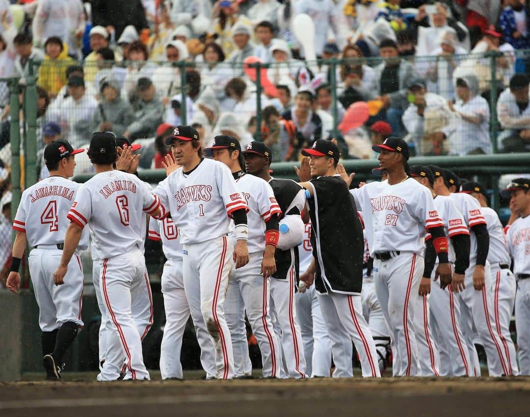 のインスタグラム：「#gamesphoto #2019年5月18日 #vs北海道日本ハムファイターズ #熊本 #softbankhawks #ホークス #奪sh #千賀滉大 #松田宣浩 #釜元豪 #デスパイネ #今宮健太 #甲斐拓也 #モイネロ #森唯斗」
