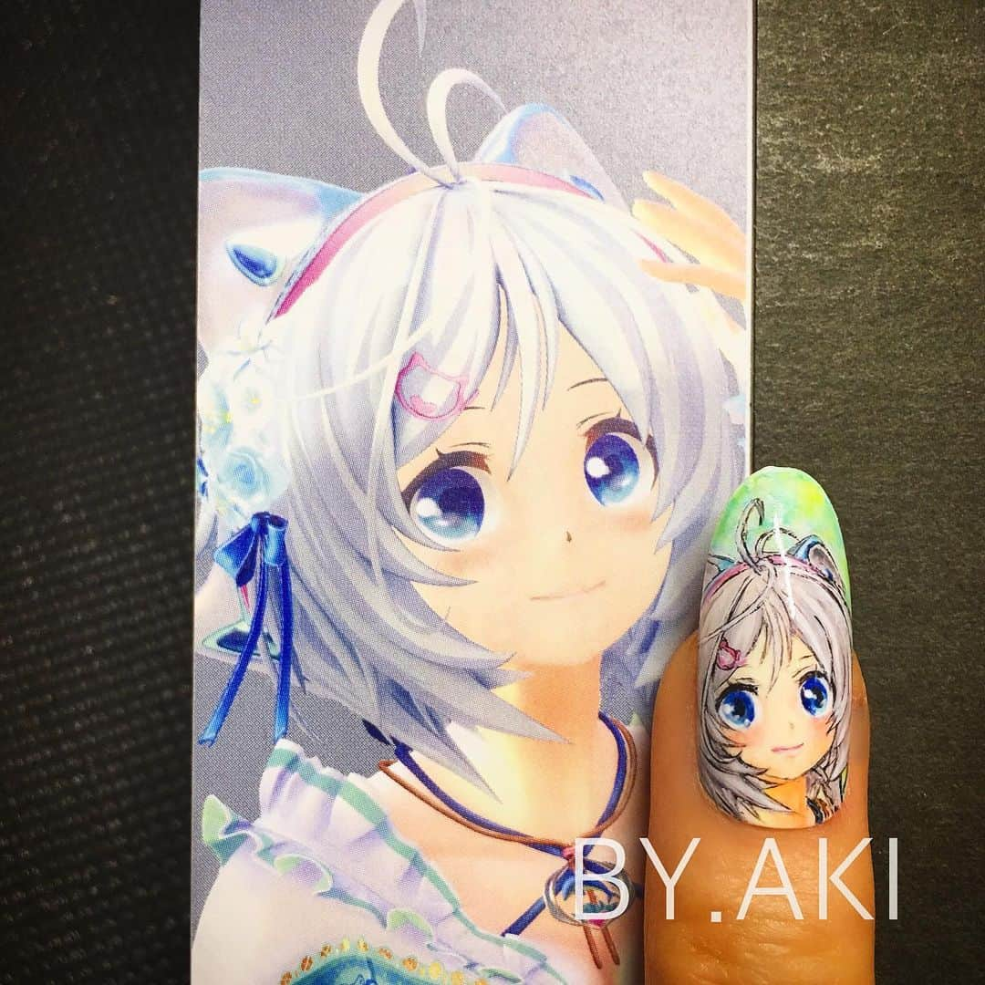 上野明子さんのインスタグラム写真 - (上野明子Instagram)「電脳少女シロ💙 virtual YouTuber💻 2枚目動画🎥ニコニコ超パーティー2018 ♫ ・ ・ ・ 最近virtualさん多目😍 可愛いー♡可愛いーー♡可愛ければ全てヨシ♡ ・ ・  @anime.channel.by.aki ・  #virtualyoutuber  #電脳少女シロ #シロ #YouTuber @by.aki #anime#manga#NAIL#ジェルネイル#ネイル#福岡#福岡市#全てジェルネイル#手描きネイル#all.gel#痛ネイル#ネイリスト#aki#認定講師#キャラネイル#네일#gel甲#美甲#爪甲」5月19日 19時15分 - by.aki