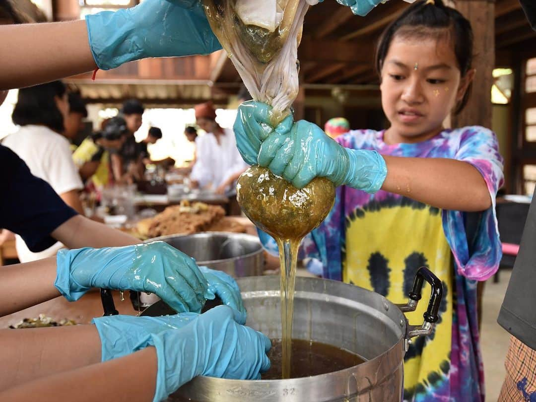 Amata Chittaseneeさんのインスタグラム写真 - (Amata ChittaseneeInstagram)「@monjirawan grandparents showing us how to extract honey and pure bee wax 🐝🤩🍯 #pearypiegoesgreen #chiangmai #thailand」5月19日 15時41分 - pearypie