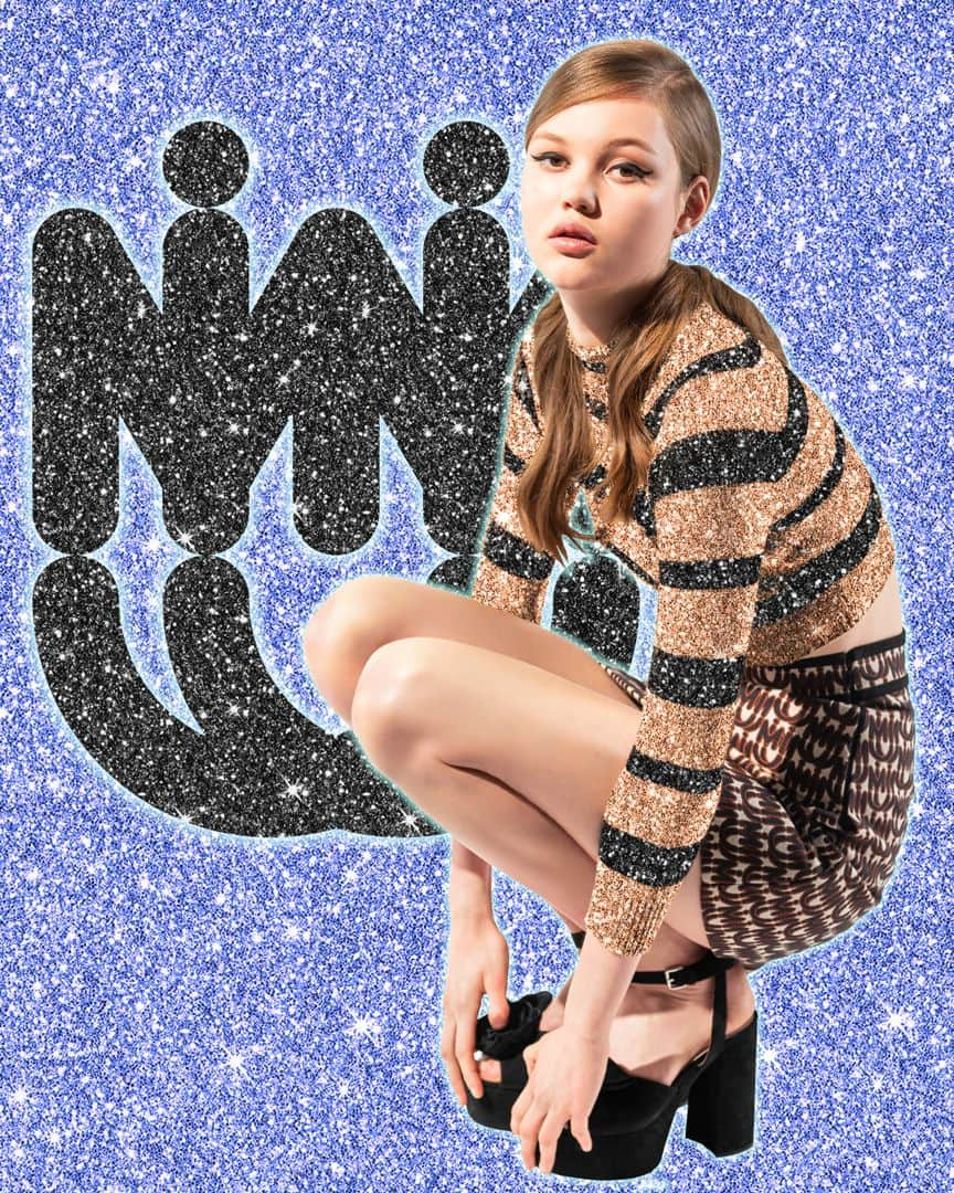 Miu Miuさんのインスタグラム写真 - (Miu MiuInstagram)「All that glitters… the new #MiuMiu logo, designed in collaboration with @mmparisdotcom. Discover online the #MiuMiuSS19 collection featuring the statement monogram. Glitter collage by @aadam_sheikh」5月19日 20時08分 - miumiu