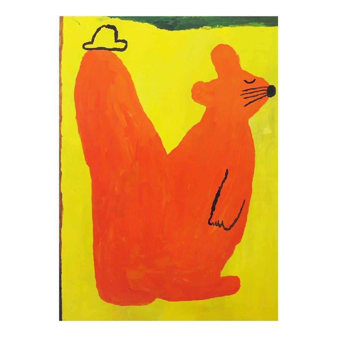 Mogu Takahashiのインスタグラム：「A Little Hat On You 841x594mm Gouache on wood / 2019 Sold —————————————﻿﻿ ﻿﻿ Mogu Takahashi ﻿﻿ “ A Little Hat On You "﻿﻿ ﻿﻿ Exhibition: 8th May - 1st June﻿﻿ ﻿﻿ Lamination Drive ﻿﻿ Gallery hours: Wed - Fri 11-6 / Sat 12-5﻿﻿ 52 Budd St, Collingwood 3066﻿﻿ @lamingtondrive﻿﻿ ————————————————﻿﻿ * If you have any questions about this exhibition and artworks please contact to the gallery by Email. <info@lamingtondrive.com>﻿﻿ ————————————————﻿﻿ #lamingtondrive #melbourne #mogutakahashi #alittlehatonyou」
