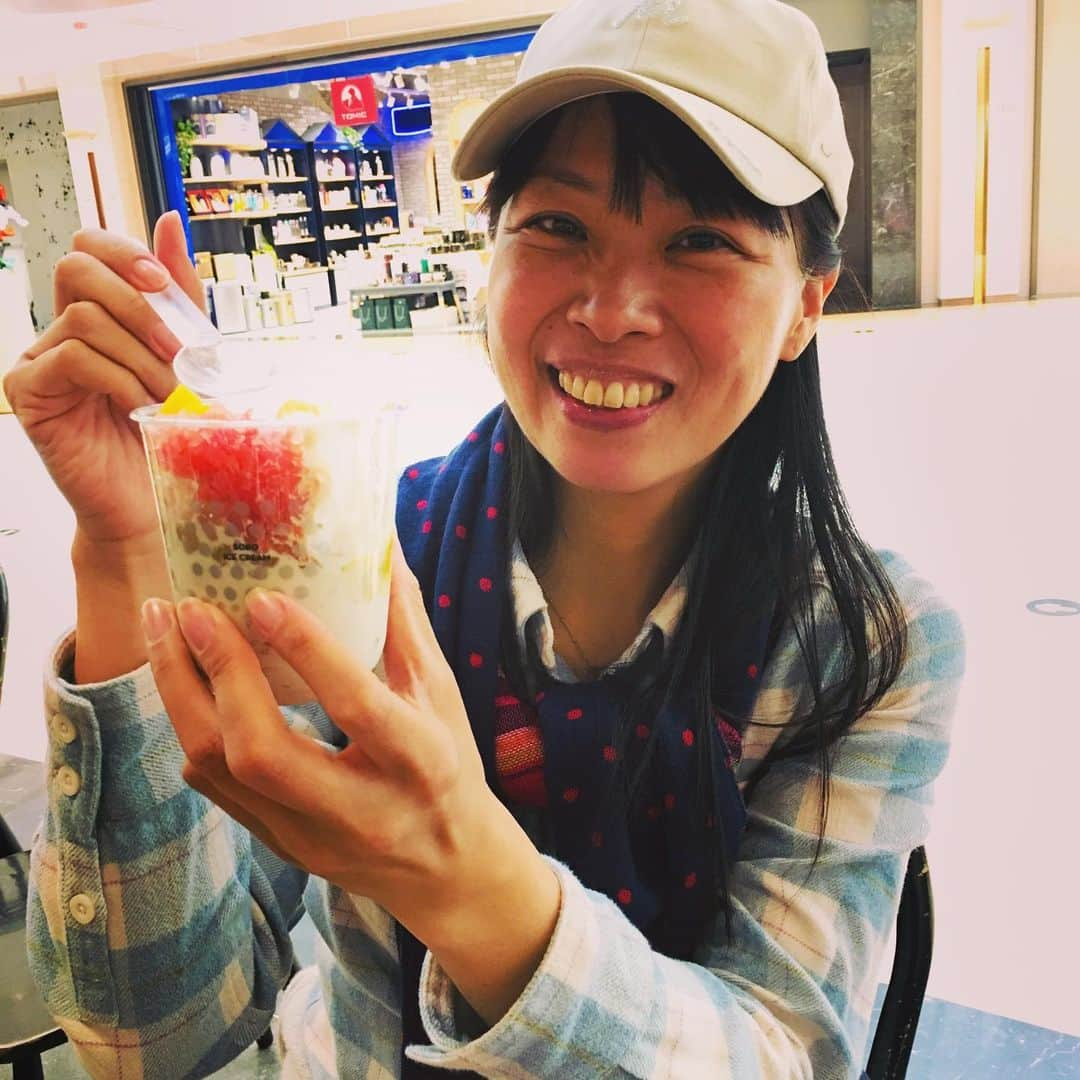 岡本依子さんのインスタグラム写真 - (岡本依子Instagram)「タピオカ入りのお茶アイスクリーム^_^ #ドリームテコンドースクール  #ワールドマスターズゲームズ2021関西  #タピオカ  #南京西路  #預園」5月19日 23時24分 - yorikookamoto