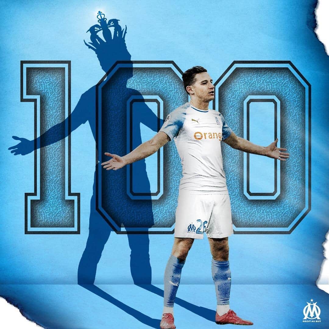 フロリアン・トヴァンのインスタグラム：「Fier de passer ce cap symbolique avec l’OM 💯💙 Merci à vous tous pour votre soutien et à @olympiquedemarseille pour cet hommage 🙌🏼」