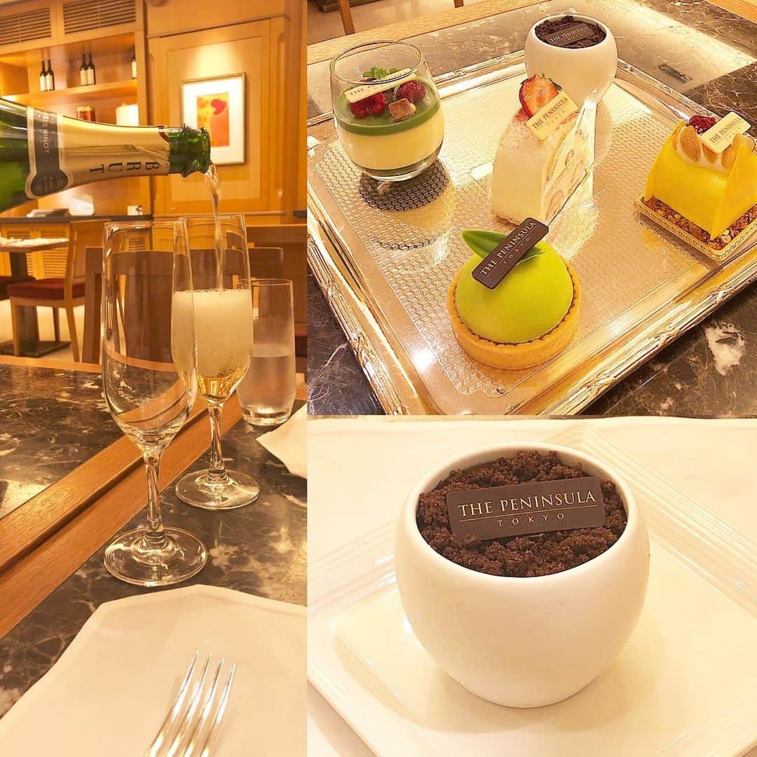 榊山敬代のインスタグラム：「🥂🍰… ・ ところで日曜日の午前は #郷さくら美術館 の巻  ミュージカルへ向かう前に 母親と中目黒にて待ち合わせて 作品鑑賞タイム  まもなく展示の会期が終了します前に 母親がもう一度作品を観ておきたいとの うれしいお気持ちへありがとうのとき🙏  すこししみじみとしながら じっくりと鑑賞していただき 作品へお別れをつげましてから  銀座ですこしの腹ごしらえタイム  たまにはいいよねと しゅわしゅわ乾杯で ケーキとひとやすみ  そして  帝国劇場を出てから 新幹線までの時間も ケーキとコーヒーで ひとやすみタイム🍰  #たべすぎました 🙄💦… ・ ・ やっぱり家族はいいなぁと…  のほほんして母親を見送りますと キリリと東京モードにきりかえて  きょうからまた 気をひきしめて  いろいろ準備の１週間 … ・ ・ ・  #ペニンシュラ東京 #peninsula #Hotel #銀座 #スイーツ #sweet #dólce #cake #ケーキ #Tokyo #cafe #銀座 #ginza #tiramisu #cheesecake #チーズケーキ #brut #日本画家 の #気分転換 #外出こんなもん  #親子時間 #family #おもひで #ありがとう ・ ・ ・ ・ ・ ・ 🌸" 作品展示情報… ・ 『第7回 郷さくら美術館 桜花賞展』 … 会場：郷さくら美術館 ・ 「郷さくら美術館　桜花賞」展は、「桜」を描いた現代日本画を多くの方々にご覧頂き、日本画の素晴らしさを再発見してもらうことを目的とした展覧会です。今回もこれからの活躍がますます期待される日本画家31名が、日本美術でおなじみの「桜」という大変難しいモチーフを相手に、それぞれの持ち昧を生かした個性的な素晴らしい桜の絵画に仕上げています。現代日本画家たちの個性を、豊かな桜花の美しさを、どうぞお楽しみください。  東京都目黒区上目黒1-7-13　 TEL：03-3496-1771  東急東横線、東京メトロ日比谷線 中目黒駅より徒歩５分 ◼︎詳しくはホームページをご覧ください … ・ ・」