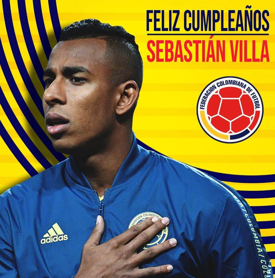 サッカー コロンビア代表チームのインスタグラム：「‪Feliz cumpleaños #️⃣2️⃣3️⃣ para @sebastian14villa. ¡Que sean muchos más! 🎂⚽️‬」