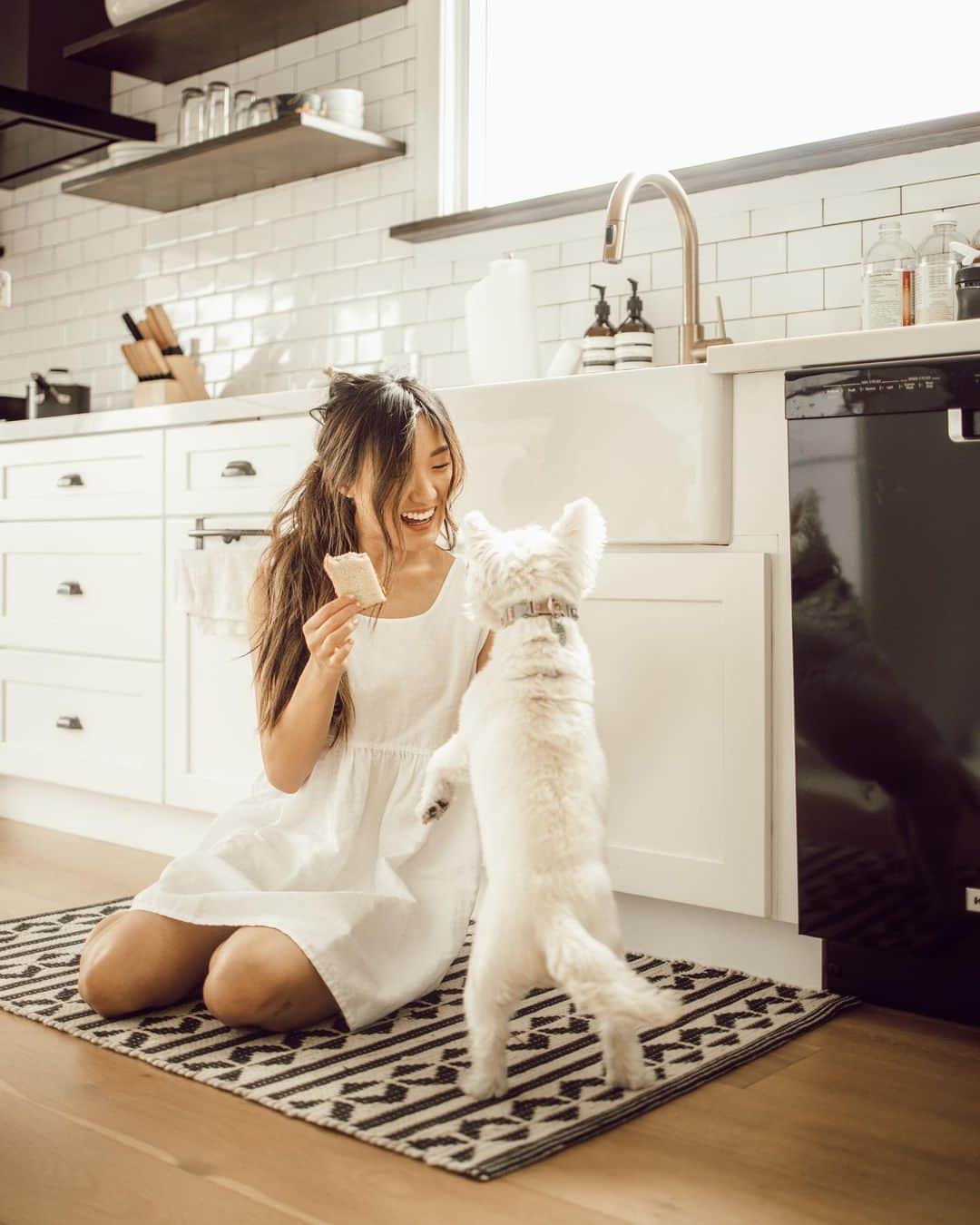W E Y L I Eのインスタグラム：「HAPPY 14th BIRTHDAY bb Money 🐶 The one that puts the biggest smile on my face every morning. How do you get sweeter and cuter with age? Some dogs get grouchy, but not you. You’re the most cuddly, loving dog in your senior years. Damn why weren’t you this chill 10 years ago? It would’ve been a lot easier on both of us 😂 When I look back on your life, we’ve been through so much together. You watched me go from middle school to high school, to college, to moving to our first apartment- then to our 2nd 3rd 4th 5th 6th and finally this home. You’ve always happily trotted along the journey- because I know it’s because as long as I’m there with you it feels like home. You’re truly the best dog and I love you so much! Even with that stinky breath & crusty eye boogers that I have to clean off your face every morning 😂」