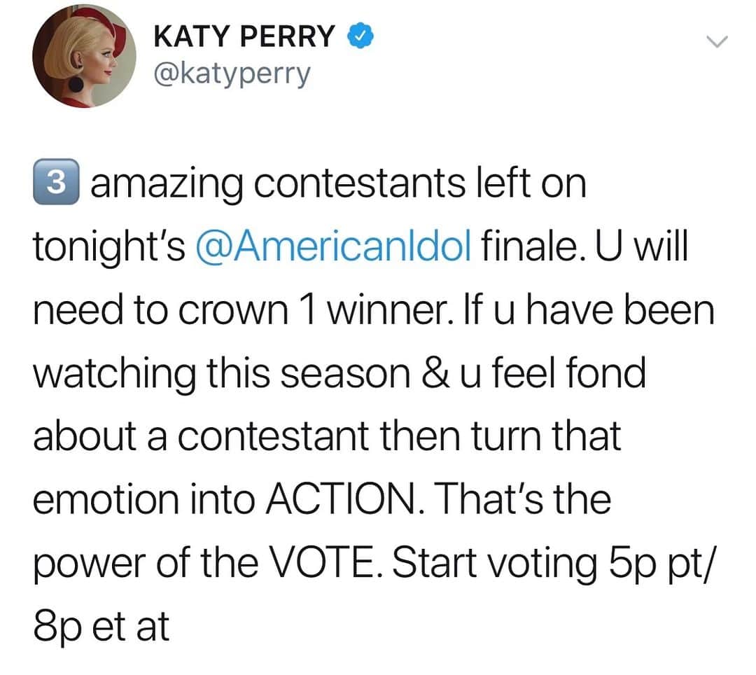 ケイティ・ペリーさんのインスタグラム写真 - (ケイティ・ペリーInstagram)「link in bio #americanidol」5月20日 8時08分 - katyperry