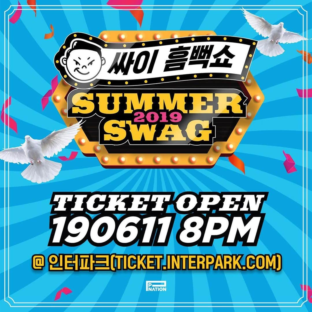 PSYさんのインスタグラム写真 - (PSYInstagram)「#싸이흠뻑쇼2019 #summerswag2019  #ticketopen #190611 #8pm #저녁8시  #인터파크에서 @interpark.official #ruready⁉️ #pnation #피네이션」5月20日 14時00分 - 42psy42