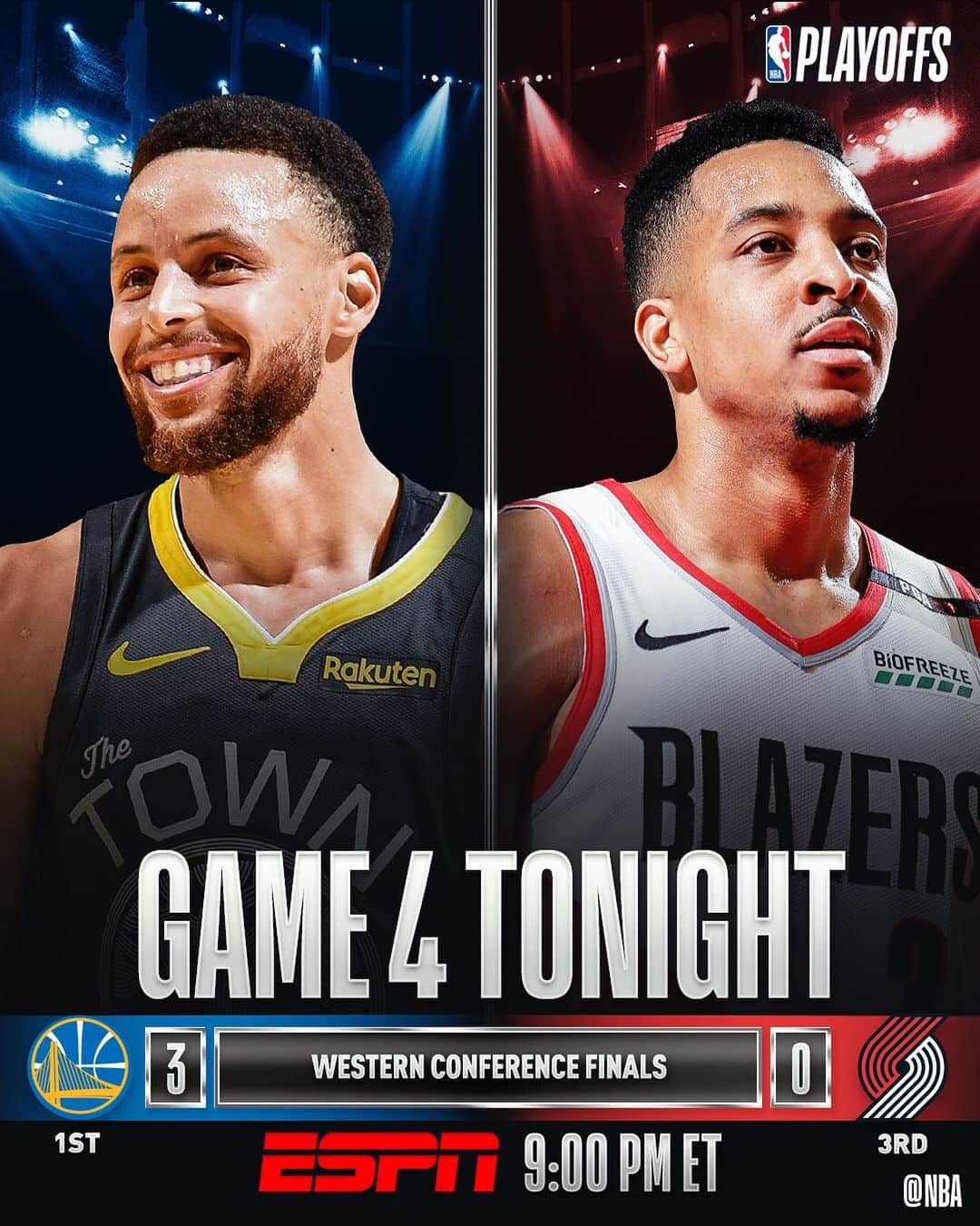 NBAさんのインスタグラム写真 - (NBAInstagram)「It’s WIN or Go Home for the @trailblazers... as the @warriors look to advance... 9:00pm/et @nbaonespn!」5月20日 23時07分 - nba