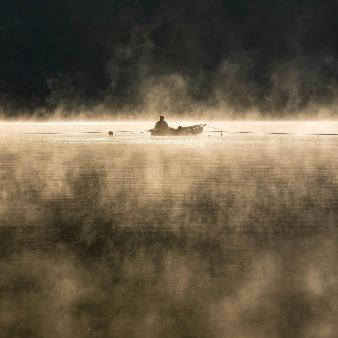 のインスタグラム：「*﻿﻿﻿﻿﻿ *﻿﻿﻿﻿﻿ Steam fog﻿ *﻿﻿﻿﻿﻿ *﻿﻿﻿﻿﻿ こんなにぷわーっとなっているのを見たのは初めてだったかも(*^_^*)﻿ ﻿﻿﻿ 2019.05.08  06:32a.m.﻿ ﻿﻿﻿﻿﻿ α9 × FE 24-70mm F2.8 GM﻿﻿﻿ ﻿﻿﻿ #精進湖﻿﻿ #毛嵐﻿﻿﻿ #α9﻿﻿﻿ #sonyalpha ﻿﻿﻿﻿﻿ #SonyImages﻿﻿ #sony﻿﻿﻿﻿﻿ #japan﻿﻿﻿﻿﻿ #MyRRS﻿﻿﻿ #reallyrightstuff﻿﻿﻿ #fstopgear﻿﻿﻿ #yourshotphotographer」