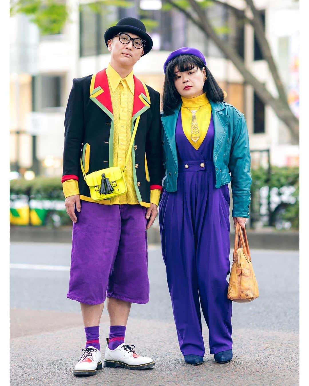 Harajuku Japanさんのインスタグラム写真 - (Harajuku JapanInstagram)「Married Japanese couple Masao (@masaunti) and Takako (@takahira1027) - well known personalities in the Tokyo street fashion scene - on the street in Harajuku wearing colorblock looks with items from Punk Cake Vintage, Cross Colours, Dr. Martens, Kinji Resale, and Sometimes Store.」5月20日 16時01分 - tokyofashion