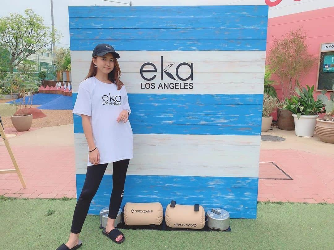 菅原樹里亜のインスタグラム：「. ・ Marie Gurujicic( @silkymariesky )先生🧘‍♀️💕 ・ ・ @ekalosangelesjapan #ekalosangelesjapan#ekalosangeles#yoga #aoyama#芝生ヨガ#🧘‍♀️#yogawear#2019ss #展示会#sharegreenminamiaoyama」