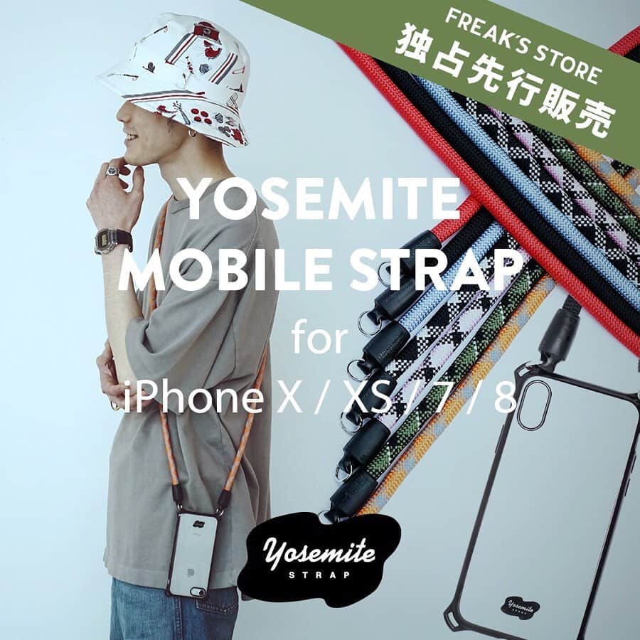 FREAK'S STORE渋谷さんのインスタグラム写真 - (FREAK'S STORE渋谷Instagram)「【 YOSEMITE MOBILE STRAP 】﻿﻿﻿﻿﻿﻿﻿﻿﻿﻿﻿﻿﻿﻿﻿﻿﻿﻿ ﻿﻿﻿﻿﻿﻿﻿ クライミングロープを使った堅牢なデザインで、カメラを愛するアウトドアズマンの中で今や定番となっている﻿﻿ 「YOSEMITE CAMERA STRAP」が、iPhoneケース付きのスマホストラップになって登場。﻿﻿ ﻿﻿ 耐衝撃性のiPhoneケースとストラップがセットになり、スマホをサッと使えて、両手が開く便利なアイテムです。﻿﻿ ﻿﻿ フリークスストアオンラインでは先行販売を実施しており、渋谷店では5月25日(土)の発売となります。﻿﻿ ﻿﻿ ［ item ］﻿﻿﻿﻿﻿﻿﻿﻿﻿﻿﻿﻿﻿﻿﻿﻿﻿﻿ ﻿ YOSEMITE MOBILE STRAP for iPhoneX/XS﻿﻿ no.869-000-0﻿036-0﻿﻿ size: 120cm, 130cm﻿﻿ ¥6,800+tax ﻿﻿﻿﻿﻿﻿﻿﻿﻿﻿﻿﻿﻿﻿﻿﻿﻿﻿ ﻿﻿ YOSEMITE MOBILE STRAP for iPhone7/8 ﻿﻿ no.869-000-0﻿035-0﻿﻿ size: 120cm, 130cm﻿﻿ ¥6,800+tax ﻿﻿﻿﻿﻿﻿﻿﻿﻿﻿﻿﻿﻿﻿﻿﻿﻿﻿ ﻿﻿﻿﻿﻿﻿﻿﻿﻿﻿﻿ @yosemitecamerastrap_store ﻿﻿ ﻿﻿﻿﻿﻿﻿﻿﻿﻿﻿﻿﻿﻿﻿﻿﻿﻿﻿﻿﻿﻿﻿﻿ #yosemitecamerastrap ﻿﻿ #freaksstore #freaksstore19ss ﻿﻿﻿﻿﻿﻿﻿﻿﻿﻿﻿﻿﻿﻿﻿﻿﻿﻿ #freaksstore_shibuya_mens﻿﻿﻿﻿﻿﻿﻿﻿﻿ #フリークスストア渋谷」5月20日 20時19分 - freaksstore_shibuya