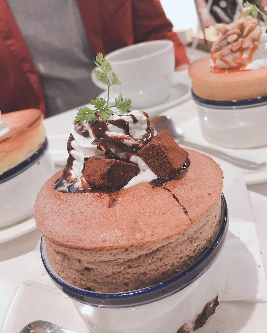 SHINOさんのインスタグラム写真 - (SHINOInstagram)「#スフレ #大好き #パパと♡ #どれが好き #カフェ #我が家にてんとう虫がやってきた #念願のてんとう虫🐞 #ladybug #ladybird」5月21日 7時20分 - shino0605