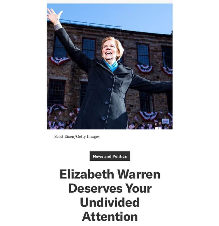 アンバー・タンブリンさんのインスタグラム写真 - (アンバー・タンブリンInstagram)「I’m not planning on endorsing a Democratic candidate until after the primary, but—BUT— damn if @elizabethwarren isn’t walking the walk on policy and talking the hard talk on the important issues facing all Americans, all with grace, empathy and fire. She’s come a long way and she’s got my attention now. Big time. Read this new piece in GQ written by Drew Magary on Elizabeth Watren: https://bit.ly/2QeVT2J」5月21日 0時19分 - amberrosetamblyn