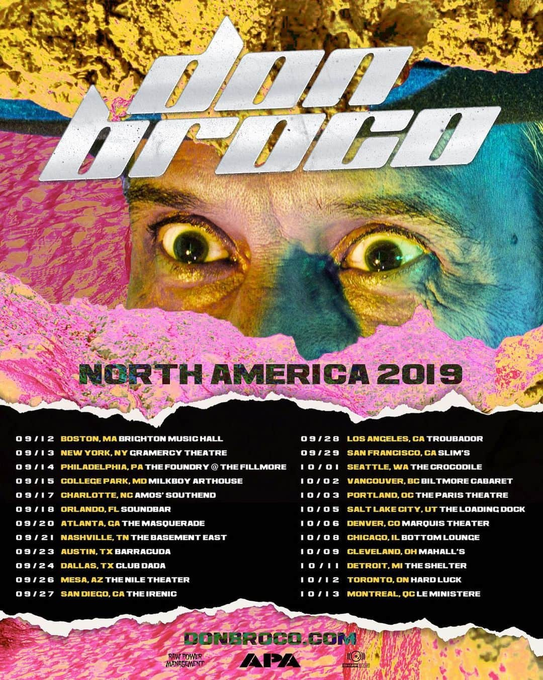 Don Brocoさんのインスタグラム写真 - (Don BrocoInstagram)「It’s onnnnnnnn. This September & October are gonna bear witness to the first ever Broco headline shows in the USA & Canada U AINT READY 🇺🇸🇨🇦 on sale 12pm local time Thursday」5月21日 2時33分 - donbroco