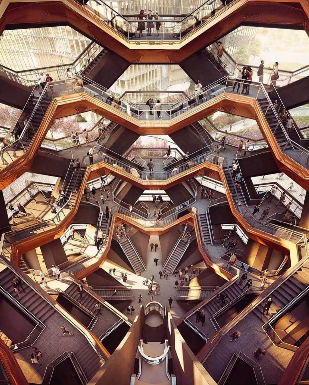 Architecture - Housesさんのインスタグラム写真 - (Architecture - HousesInstagram)「@AndreKikoski’s new residential building, One Hudson Yards allows residents to look into The Vessel, Designed by Thomas Heatherwick.  Located in New York, USA📍🇺🇸」5月21日 2時27分 - _archidesignhome_