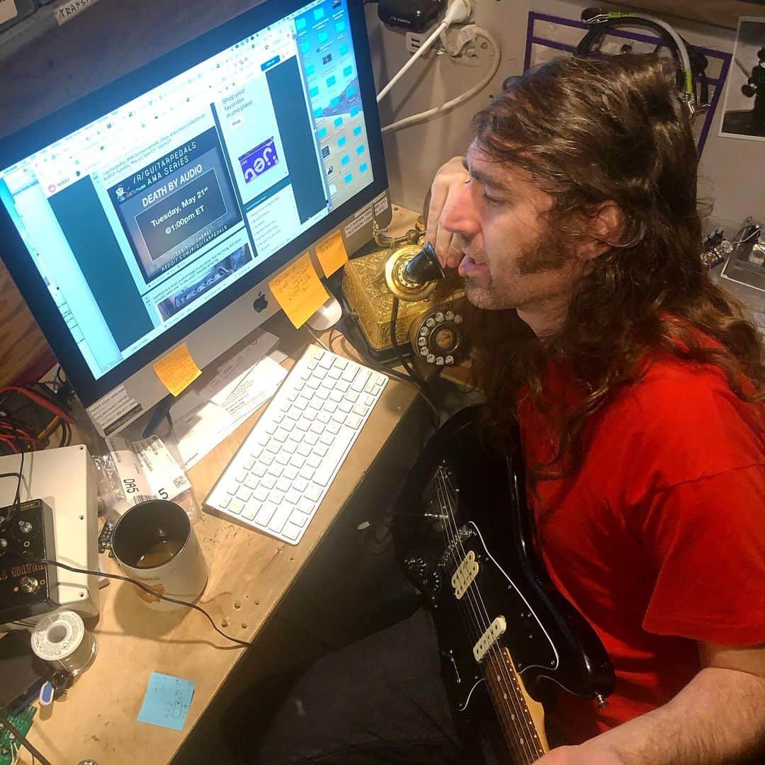 A Place to Bury Strangersのインスタグラム：「Oliver Ackermann will be answering questions tomorrow at 1pm on Reddit! Go to reddit.com/r/guitarpedals to ask him a questions! Far out man! #reddit #ama #guitarpedals #gearybusey #oliverackermann」