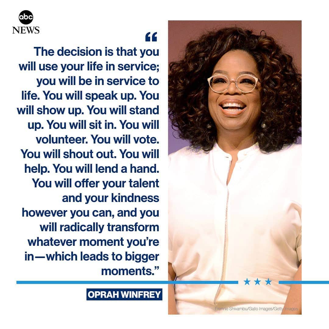 ABC Newsさんのインスタグラム写真 - (ABC NewsInstagram)「In inspiring speech, Oprah Winfrey tells graduates "life is about decisions"—and that there is one decision they could make then and there. #oprah #oprahwinfrey #graduation #college #inspiring」5月21日 4時37分 - abcnews