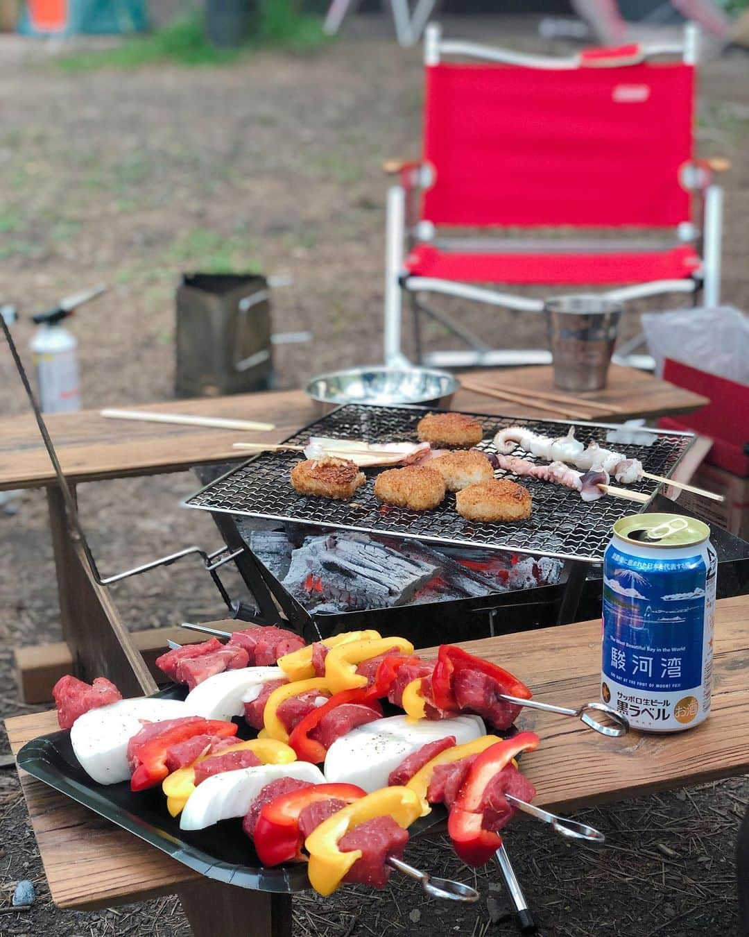 野崎玲欧奈さんのインスタグラム写真 - (野崎玲欧奈Instagram)「ＣＡＭＰ . 週末は本栖湖でキャンプ🏕 . 富士山楽しみにしてたけど 最後まで雲に隠れてました、残念。 またリベンジに来たいなぁ . 今年キャンプデビューの我が家は お互いこだわり所が違うからそれがまた面白い (えぇ！？コレ買ったの？いる？って会話よくしてるw) . 共通の趣味が増えて嬉しい♡ . . #camp #camping #キャンプ」5月21日 16時40分 - reonanozaki