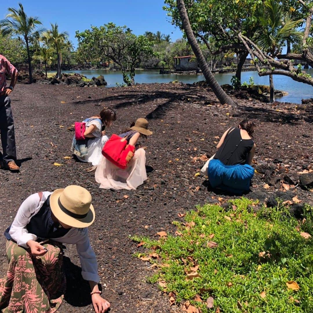 佐伯紅緒さんのインスタグラム写真 - (佐伯紅緒Instagram)「マウナラニヒストリックパーク。 なにをしているのかというと、ペリドットの原石が落ちているので面白がって見ているのです。  #hawaii #maunalani  #ハワイ島 #ペリドット」5月21日 8時50分 - beniosaeki