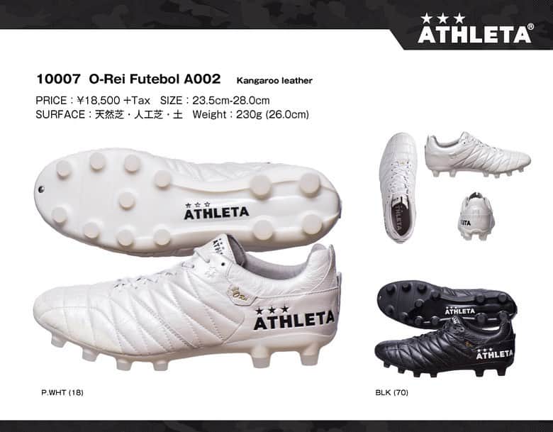 ATHLETAさんのインスタグラム写真 - (ATHLETAInstagram)「フィット感にこだわった 最上級オールカンガルーモデル  10007 O-Rei Futebol A002 UPPER：天然皮革（カンガルー） OUTSOLE：合成樹脂底（ポリウレタン×ナイロン） 中底：合成樹脂　中敷き：取替式（グリップタイプ）  #Footwear #フットウエア #フィット感 #こだわり #ATHLETA #アスレタ #ORei #オーヘイ #天然芝 #人工芝 #土 #オールカンガル #KangarooLeather」5月21日 11時10分 - athleta.jp