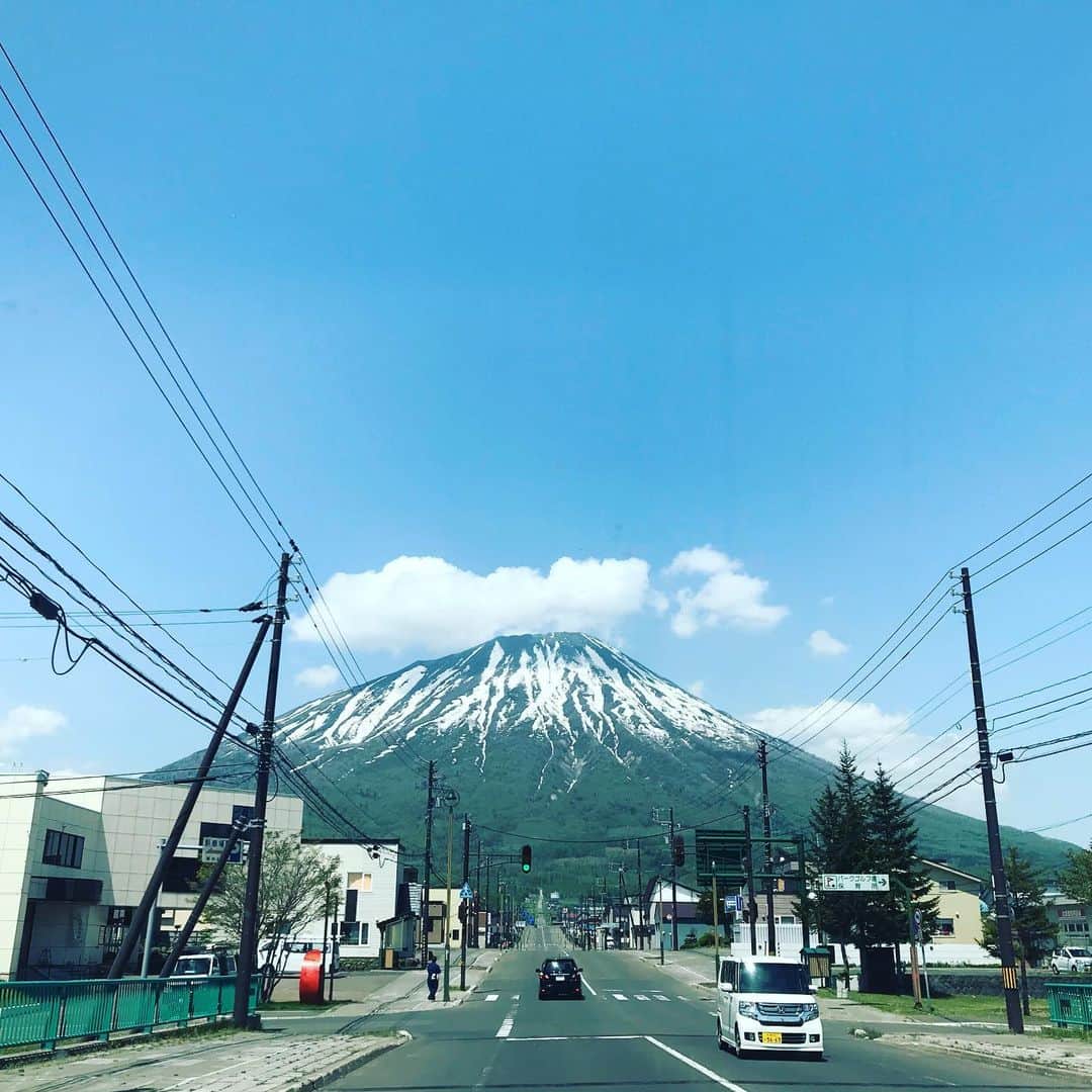 D[di:]さんのインスタグラム写真 - (D[di:]Instagram)「久しぶりの帰省3  家族と羊蹄山コース 1.写真ではつたわらない…美しさがあーるーかーらー系…でもないか。わりと伝わった？5月の新緑と羊蹄山のハレーションおこしめのコントラストがほんとにヤバい。じつは東京に住んでから、この時期に北海道にほぼ帰ってきたことないので、こんなに北海道の春がスンバラしいの知らなかった💦💦💦 2.雄大すぎ系羊蹄山 3.畑、森、羊蹄山の三種盛り 4.高橋牧場系ソフトクリーム。当然、飲むヨーグルトとコンボでいただく 5.両親と41年の親戚以上のお付き合い、K藤家に保管されているチビD[di:]座敷わらし時代のお姿 6.K藤家との宴。孫娘Mちゃん25が私デザインの婚姻届けを令和元日に提出したとのことでワイワイガヤガヤ会。道民は一斉に話すから大人数での宴はだいぶガヤる。 7.でぶ社長おつかれさまです」5月21日 15時42分 - deeth