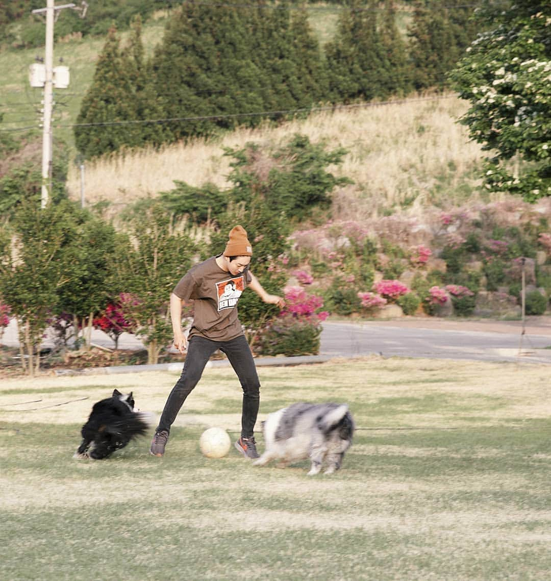 キム・ヒョンジュンさんのインスタグラム写真 - (キム・ヒョンジュンInstagram)「쉬는 날. 아트 매틱이랑 공놀이 🐶🐶⚽ . . . #KIMHYUNJOONG  #김현중 #キムヒョンジュン #공놀이 #천재견」5月21日 15時42分 - hyunjoong860606