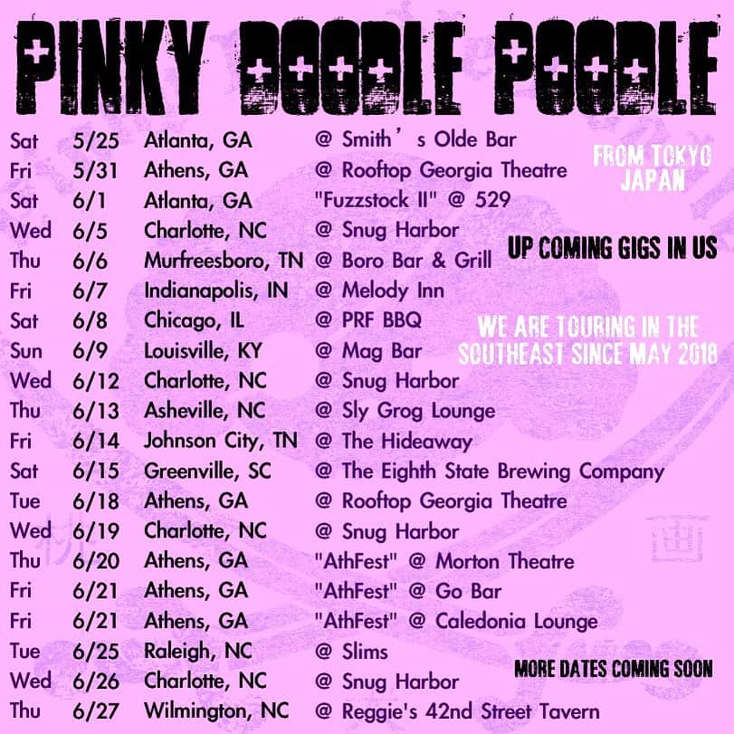 PINKY DOODLE POODLEさんのインスタグラム写真 - (PINKY DOODLE POODLEInstagram)「New dates has been added to PDP tour schedule! . . . #pinkydoodlepoodle  #pdp  #ustour2019  #highenergyrocknroll  #livemusic #rockmusic #rock #rockband  #japanese  #ustour #livetour  #tourlife #musicianlife #musician #gibsonguitars #gibsonbass #gibson #eb3 #lespaul #marshallamps #vintage #femalebassist #femalevocalist #アメリカ #海外旅行 #音楽」5月22日 2時05分 - pinkydoodlepoodle