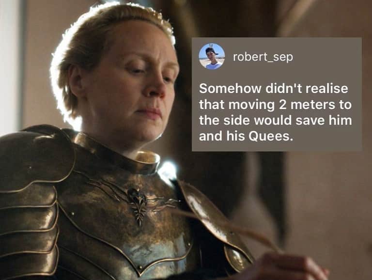9GAGさんのインスタグラム写真 - (9GAGInstagram)「What’s Brienne of Tarth writing? - Here are the best guesses collected from our IG story! - #memethis #GOT #gameofthrones #brienneoftarth #9gag」5月21日 18時50分 - 9gag
