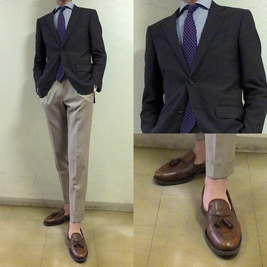 Global Style（グローバルスタイル）さんのインスタグラム写真 - (Global Style（グローバルスタイル）Instagram)「真似しやすい紺ブレザー×グレーパンツのジャケパンスタイル。足元は軽快なローファーで春夏らしさを。 * グローバルスタイルでは「クールビズオーダースーツ2着コンビフェア」を開催中！ もちろん《春夏×秋冬の組み合わせ自由！》 特別な夏用仕立てが無料！夏も快適なスーツスタイルをお試しください♪ ⇒ @globalstyle_jp * #globalstyle #グローバルスタイル #ginzaglobalstyle #グローバルスタイル新宿南口店 #スーツ #スーツスタイル #オーダースーツ #オーダーシャツ #今日のコーデ #スーツコーデ #スーツ着こなし #スーツ好き #ネクタイ #ポケットチーフ #紳士服 #着こなし #テーラー #ジャケパンスタイル #ジャケパン #カジュアル #ローファー #ビジカジ」5月21日 20時14分 - globalstyle_jp