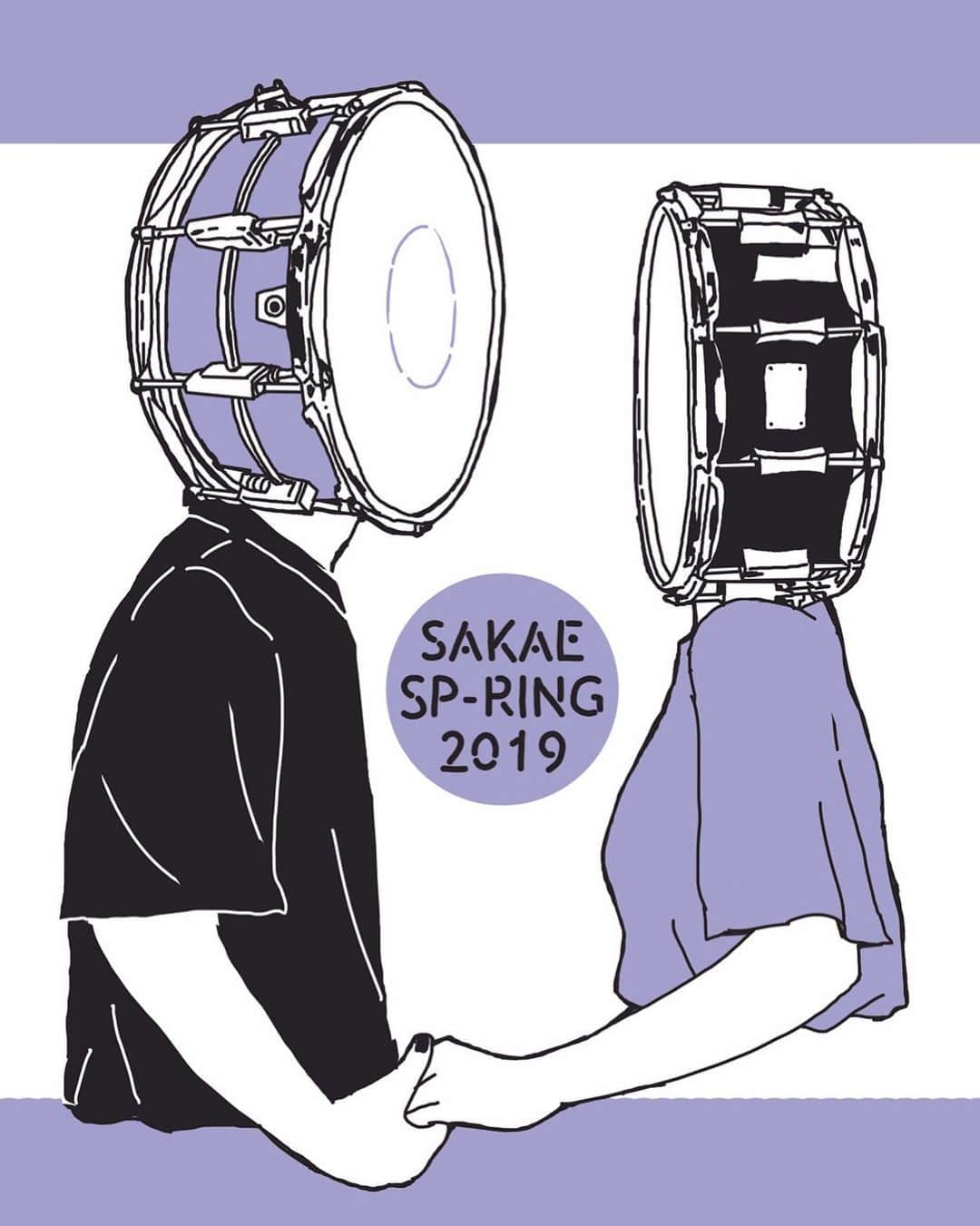 フクザワさんのインスタグラム写真 - (フクザワInstagram)「何かを通せばわかりあえる(気がしてた) #sakaespring #サカスプ #tshirt  #illustration #snaredrum #drums」5月21日 21時33分 - fuku_zawa