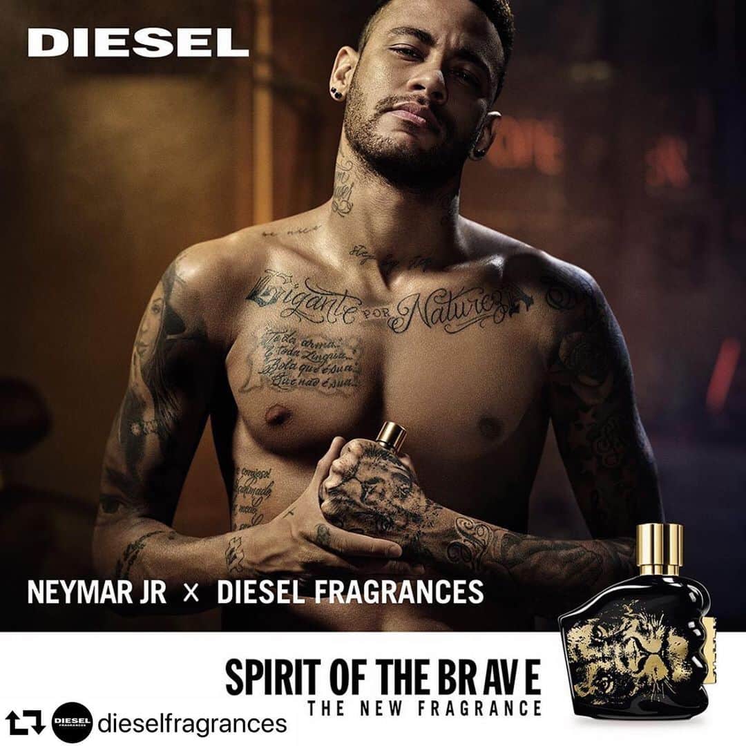 のインスタグラム：「#repost @dieselfragrances ・・・ They say the brave are fearless. We say the brave don’t fear their fears. They play with them 👊🏽 #SpiritOfTheBrave #PlayWithYourFears #NeymarJr @neymarjr」