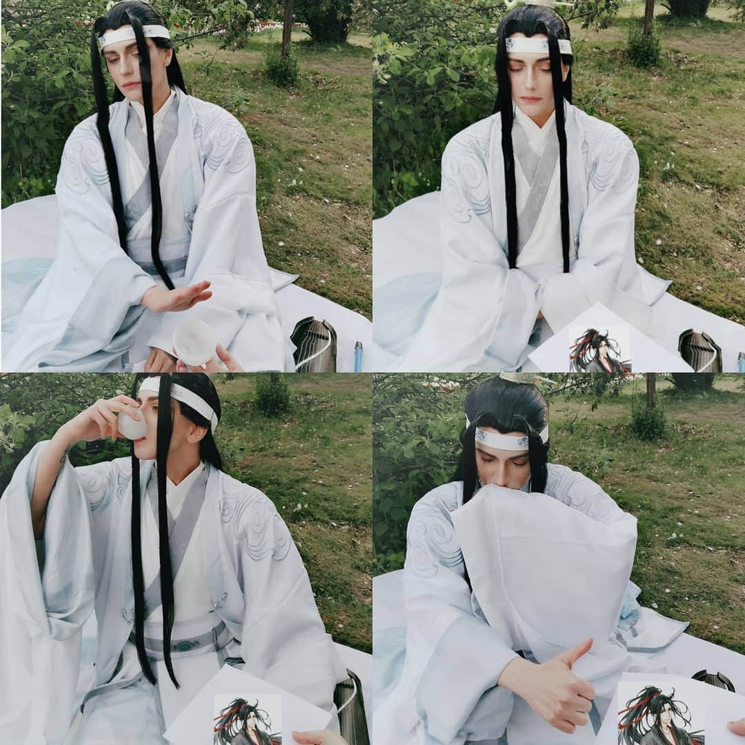 Gesha Petrovichさんのインスタグラム写真 - (Gesha PetrovichInstagram)「Sorry not sorry xD To be honest, serious or pokerface characters for me  it's some kind of contest xD Some backstage just for fun xD Wig : @geshacos #modaozushi #lanwangji #grandmasterofdemoniccultivation #geshacoser」5月22日 0時11分 - petrovichgesha