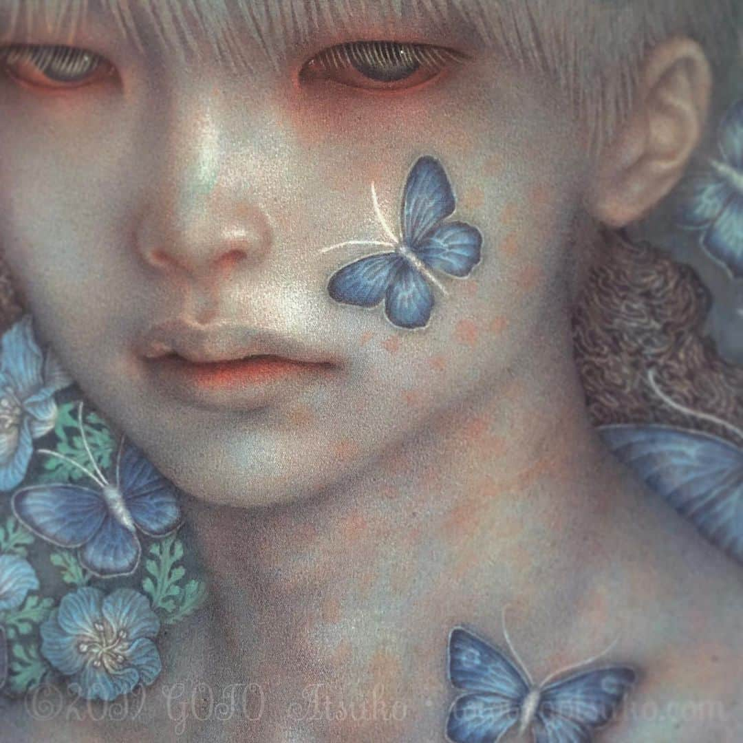 後藤温子さんのインスタグラム写真 - (後藤温子Instagram)「☄️🦋wip🦋☄️ #art #painting #watercolor #watercolorpainting #portrait #butterfly gotoatsuko #後藤温子」5月22日 11時40分 - gotsukooo