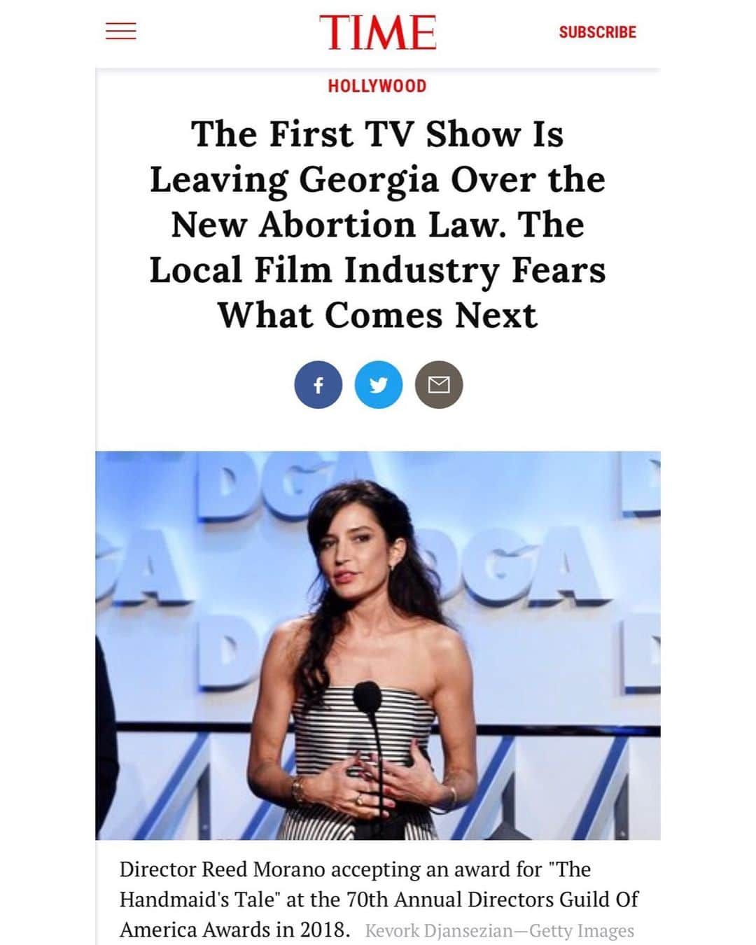 リード・モラノさんのインスタグラム写真 - (リード・モラノInstagram)「Via @time @sisterpicturestv It feels wrong for a reason.  And it felt wrong to us to go ahead and make our show and take money/tax credit from a state that is taking this stance on the abortion issue.  We just couldn’t do it.」5月22日 4時33分 - reedmorano