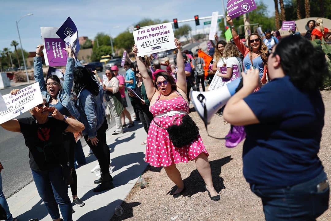 NBC Newsさんのインスタグラム写真 - (NBC NewsInstagram)「As security guards the steps of the Supreme Court, Kristin Mink of Silver Spring, Md., holds her three-week-old daughter by a sign she brought that says, "I exist because my Mom had an abortion," as Mink joined a protest against abortion bans outside the Supreme Court in Washington. 📷 @jacquelynmartin / @apnews . Bliss Vandeventer and Vivian Malan dressed as "hand maidens," hold signs at a rally to oppose recent abortion bans at the State Capitol Building in Salt Lake City, Utah. 📷 @applefritterparty / @AFPphoto . People protest against Georgia's recently passed "heartbeat" bill at the Georgia State Capitol building in Atlanta. 📷 @wanderinghome / @gettyimages . Women's rights advocates demonstrate against recent abortion bans in Philadelphia. 📷 @apmrourke / @apnews . Gracie Burke, 19, center, a student at American University, joins other in a protest against abortion bans outside the Supreme Court in Washington. 📷 @jacquelynmartin / @apnews . Julia Sands, center, cheers with others during a rally in support of abortion rights in Las Vegas. 📷 @locherphoto / @apnews」5月22日 6時50分 - nbcnews