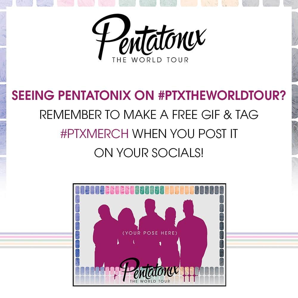 ペンタトニックスさんのインスタグラム写真 - (ペンタトニックスInstagram)「Who's wearing their #PTXTheWorldTour merch at one of our upcoming shows? Stop by the PTX photobooth and post your GIF using the hashtag #PTXMerch! We wanna see them!」5月22日 7時27分 - ptxofficial