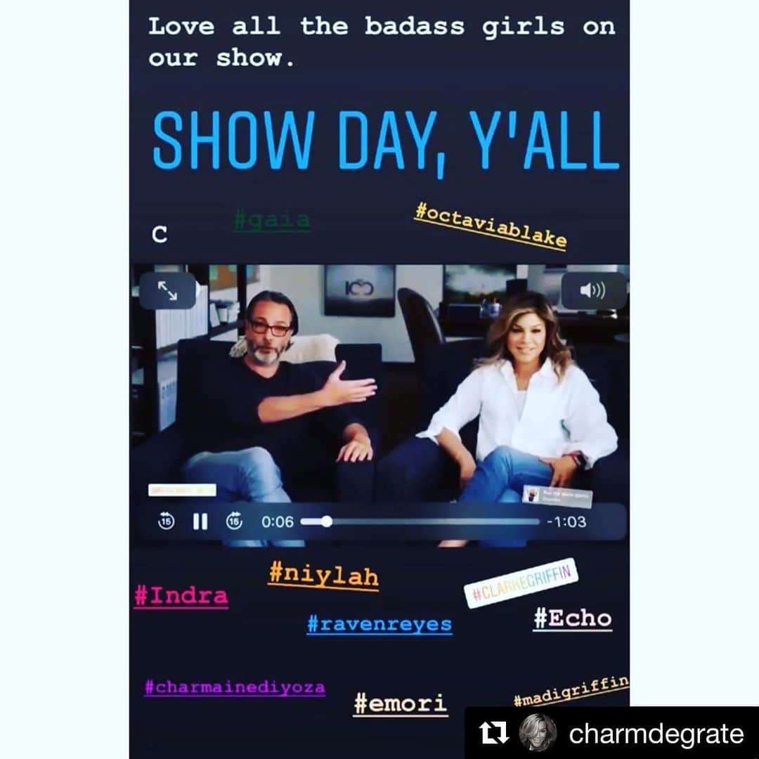 JR・ボーンのインスタグラム：「Don’t miss tonight’s episode! We turn it up to 11 and the dial stays put. Are you ready??! @cw_the100 9/8c #the100  #Repost @charmdegrate ・・・ Love our badass women. Love our men, too, but Beyoncé didn’t make a song for that so it would have messed up my instastory vibe 😂. Love y’all! 🖤#Bellamy #Murphy #Russell #Miller #Jackson #Shaw #Monty #Kane #Jordan #the100 #the100season6」