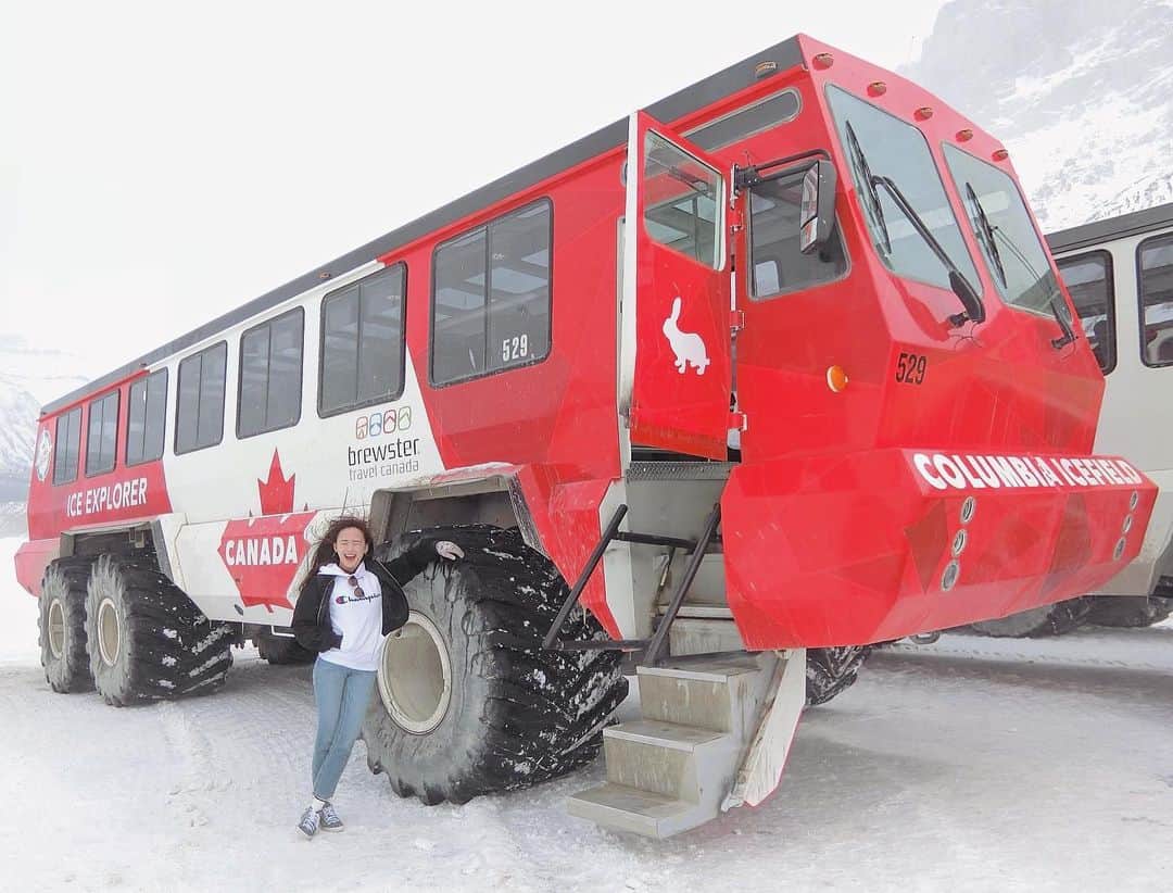 山田悠希さんのインスタグラム写真 - (山田悠希Instagram)「🚗 * 雪上車！なのに氷に強く雪に弱いらしい！雪の上だとスリップしやすいらしい！(1台スリップする(車道から氷河に落ちる)とその日それ以降の予約回は絶望的らしい。) * #カナダ旅行#canada#バンフ#banff #カナディアンロッキー#canadianrockies #アサバスカ氷河#athabascaglacier #columbiaicefield#ハゲ」5月22日 12時48分 - yukiyuki57